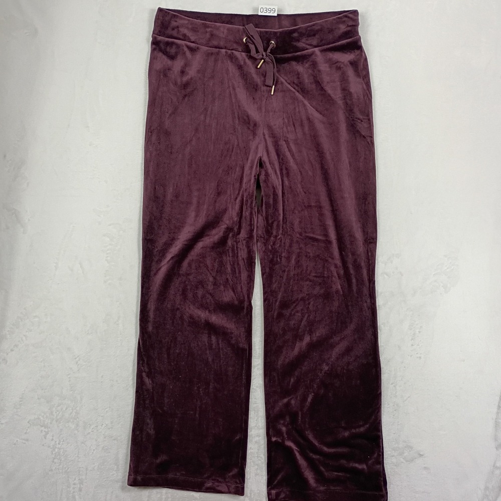 Magaschoni Velour Pants Womens XL Purple Plush  Y2K 90s‎ Vintage Festival